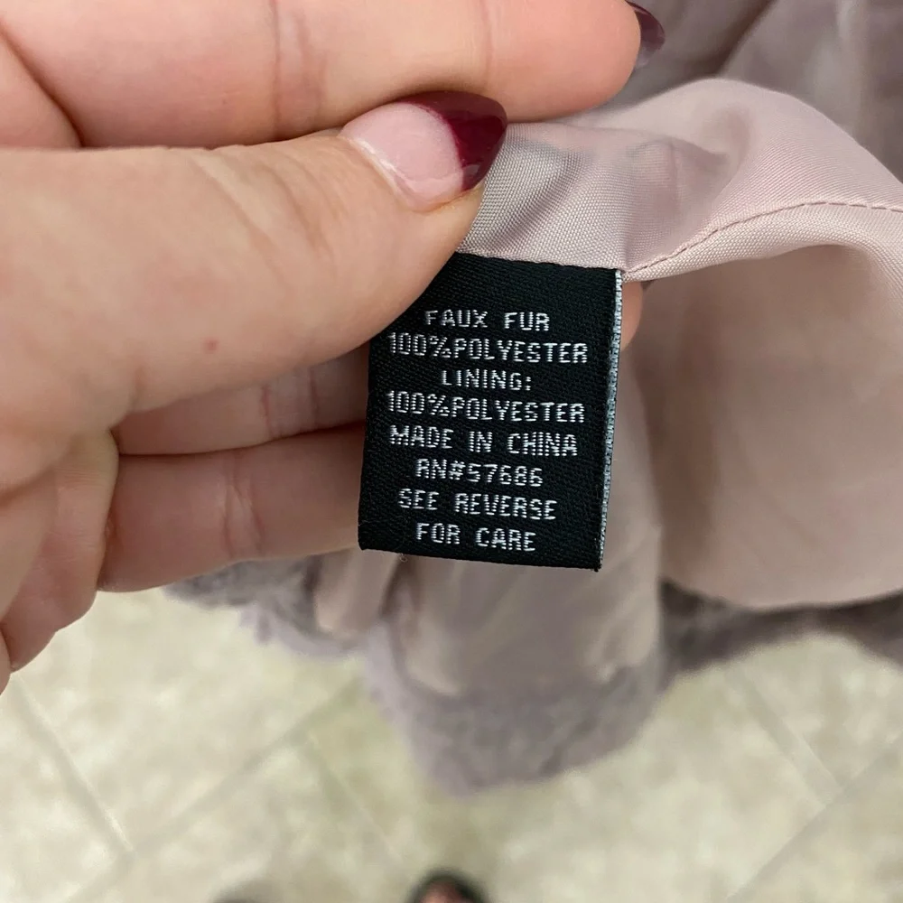 Louise Paris Lilac fuzzy Sherpa open drape front jacket XL - Picture 4 of 6